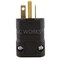 Ac Works Straight Blade Plug, 6-20P, 20 A, 250V AC, 2 Pole, Screw Terminals, Grounded ASQ620P-BK - alternate 3